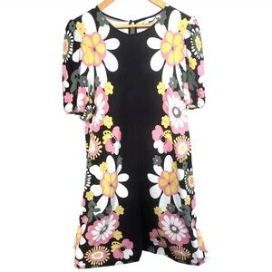 Boden Black Flora Bloom Mini Dress